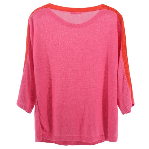 Eileen Fisher Bateau Neck Organic Linen Colorblock Top Coastal Holiday Fun S - Picture 4 of 7